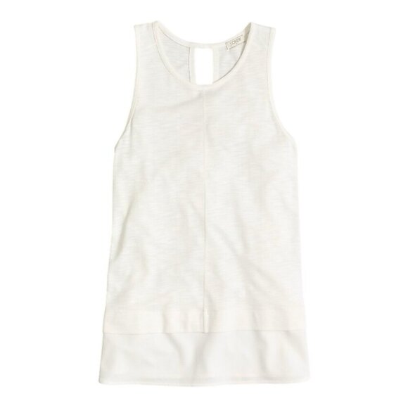 J Crew Drapey Tank Top with Silky Hem~Size Small~Ivory Tunic Sleeveless Blouse - Picture 1 of 12
